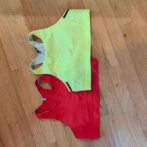 Red and Yellow Racerback Sports Bras